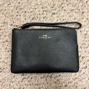 Coach Black Leather Wristlet